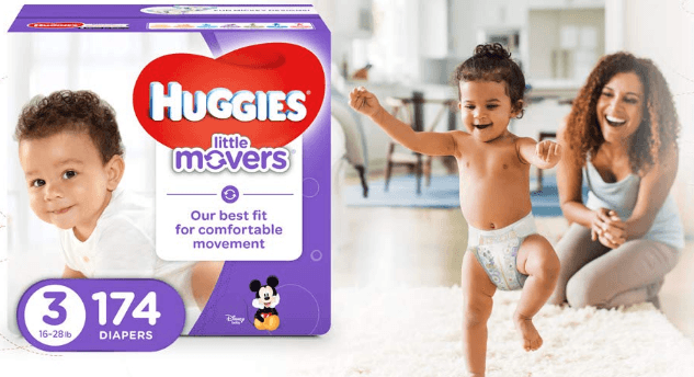 HUGGIES LITTLE MOVERS Active Baby Diapers Size 3